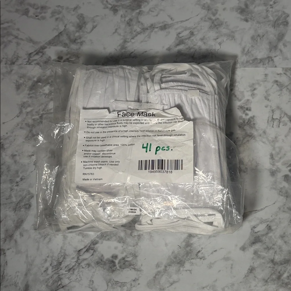 41 Plain White New Face Masks